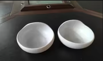 Overhead view of two Palada bowls highlighting the clean lines and professional finish