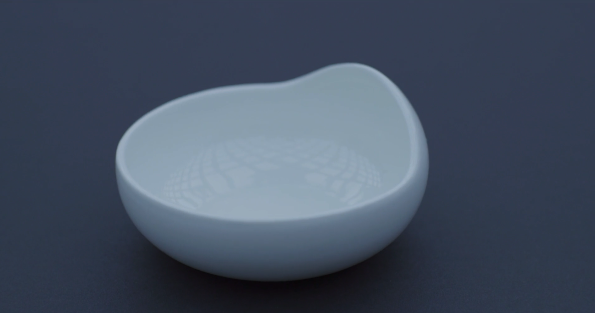 Elegant overhead view of The Palada bowl showcasing its unique curved design and smooth finish