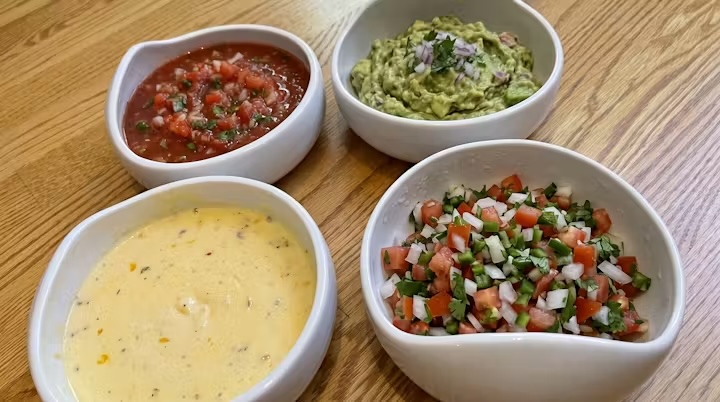 Four Paladas filled with different dips